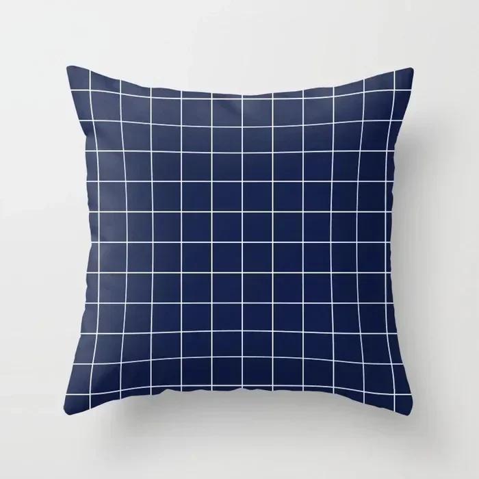 Geometric Plaids Cushion Cover Polyester Throw Pillow Cover Decorative Sofa Pillow Nordic Fashion Scottish Pillowcase 45*45Cm