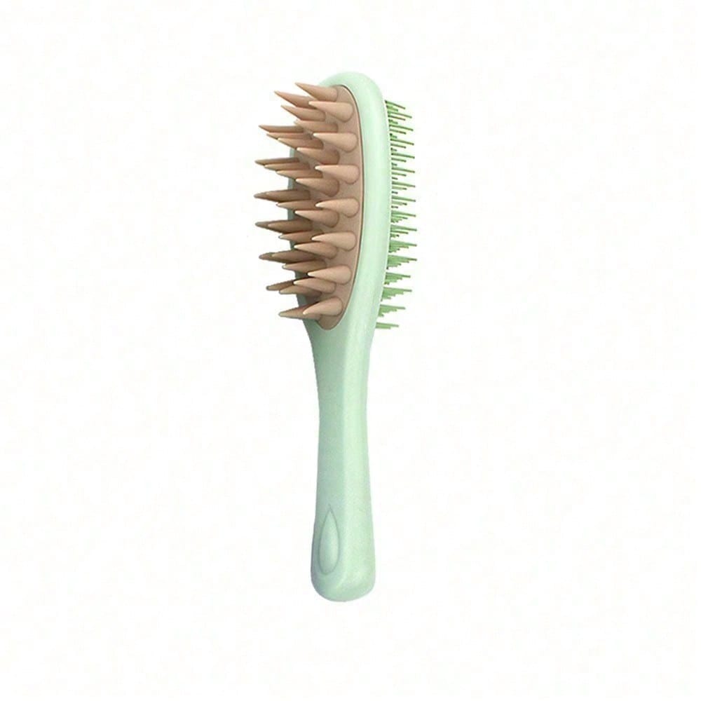 1pcs Long-Handled Double-Sided Shampoo Brush, Silicone Soft-Tooth Scalp Massage Comb, Wet And Dry Cleaning Wonder Tool