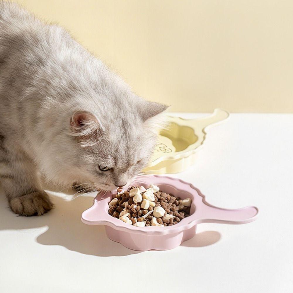Ceramic Cat Food Water Bowl Solid Color Pet Drinking Feeder Cute Pet Food Bowl  Indoor