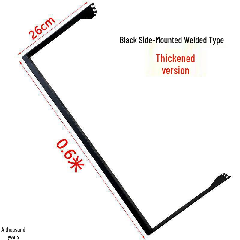 Black & White Clothing Store Stainless Steel Wall-Mounted Display Rack with Side Hooks and Shelving Brackets