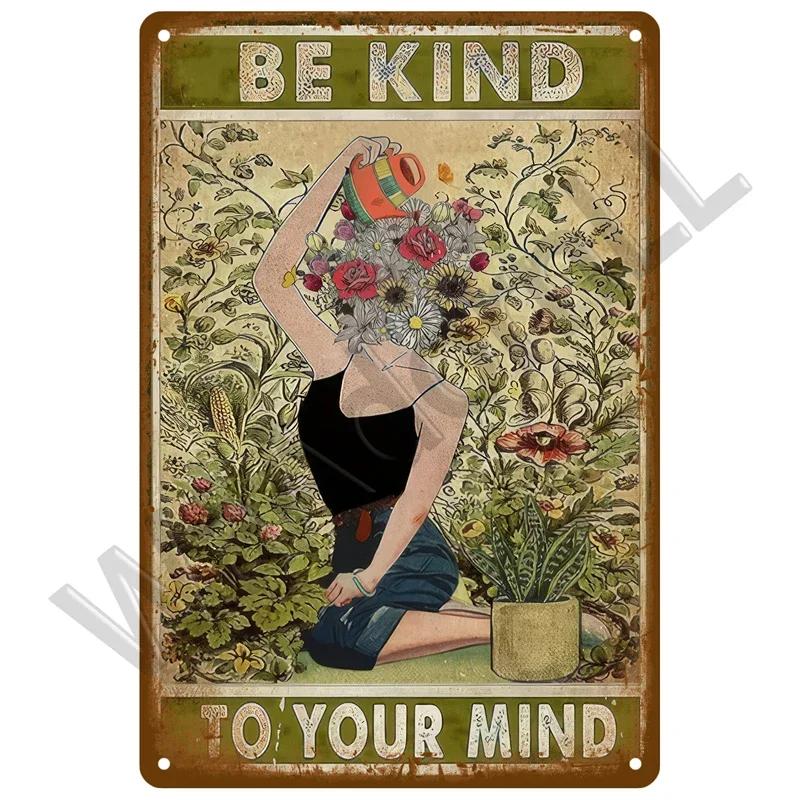Vintage Flowers For Garden Decorations Retro Metal Sign Home Wall Art Mural Tin Sign Room Decor Plaque Plate Gift Farm Painting
