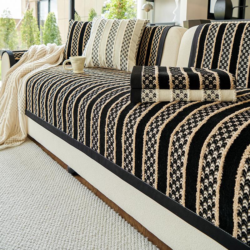 Chenier Sofa Cushion Is Universal In All Seasons, Retro High-End Non-Slip Sofa Cover New Backrest Cover Cloth Towel