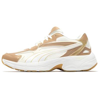 Teveris Nitro Comfortable Retro Shock Absorbing Durable Low Top Lifestyle Casual Shoes Women Sneaker White Yellow 391098-02