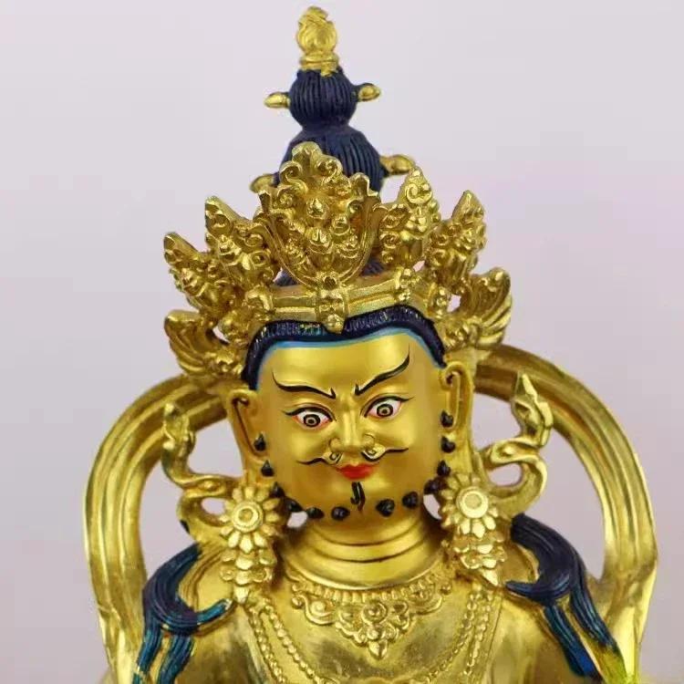 Feng Shui Copper Yellow God of Wealth Buddha Statue Tantric Home Living Office Sculptures