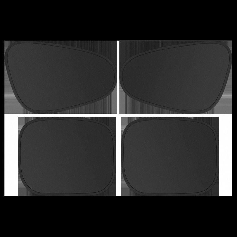 Car Side Window Sunshade, Black Vinyl, Heat Insulating, Opaque, Quick-Ease Attachment Electrostatic Block Main Drive