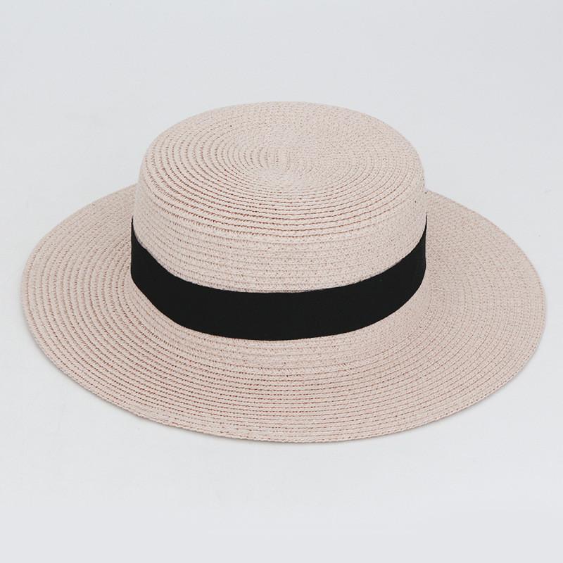 Color Square 20 Buckle Round Straw Hat Summer Travel Sunshade Cap Breathable