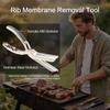 Stainless Steel Rib Membrane Removal Tool Silver BBQ Tool Membrane Skin Removal Anti-Slip Grip Heavy Duty Rib Prep Tool Pro