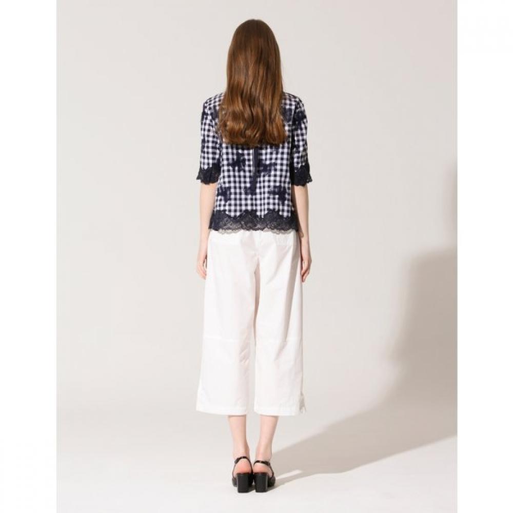 Son Jung Wan Women Check Flower Lace Blouse Zbl6262170