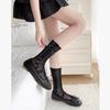 JK Sweet White Hollow Socks for Women Mesh Hollowed Out Thin Nylon Silk Girls Retro Flower Heart Lace Socks Ladies Crew Socks