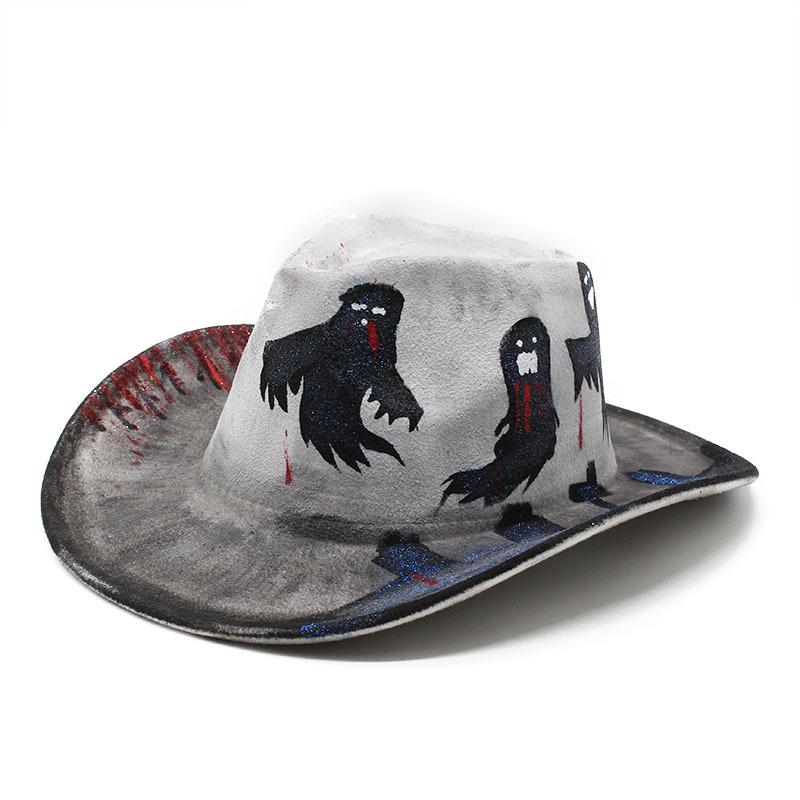 Halloween Tag Hut Party Bemalter Ball Showhut Geisterfest Requisite Weihnachten Cowboy Schneemann Muster