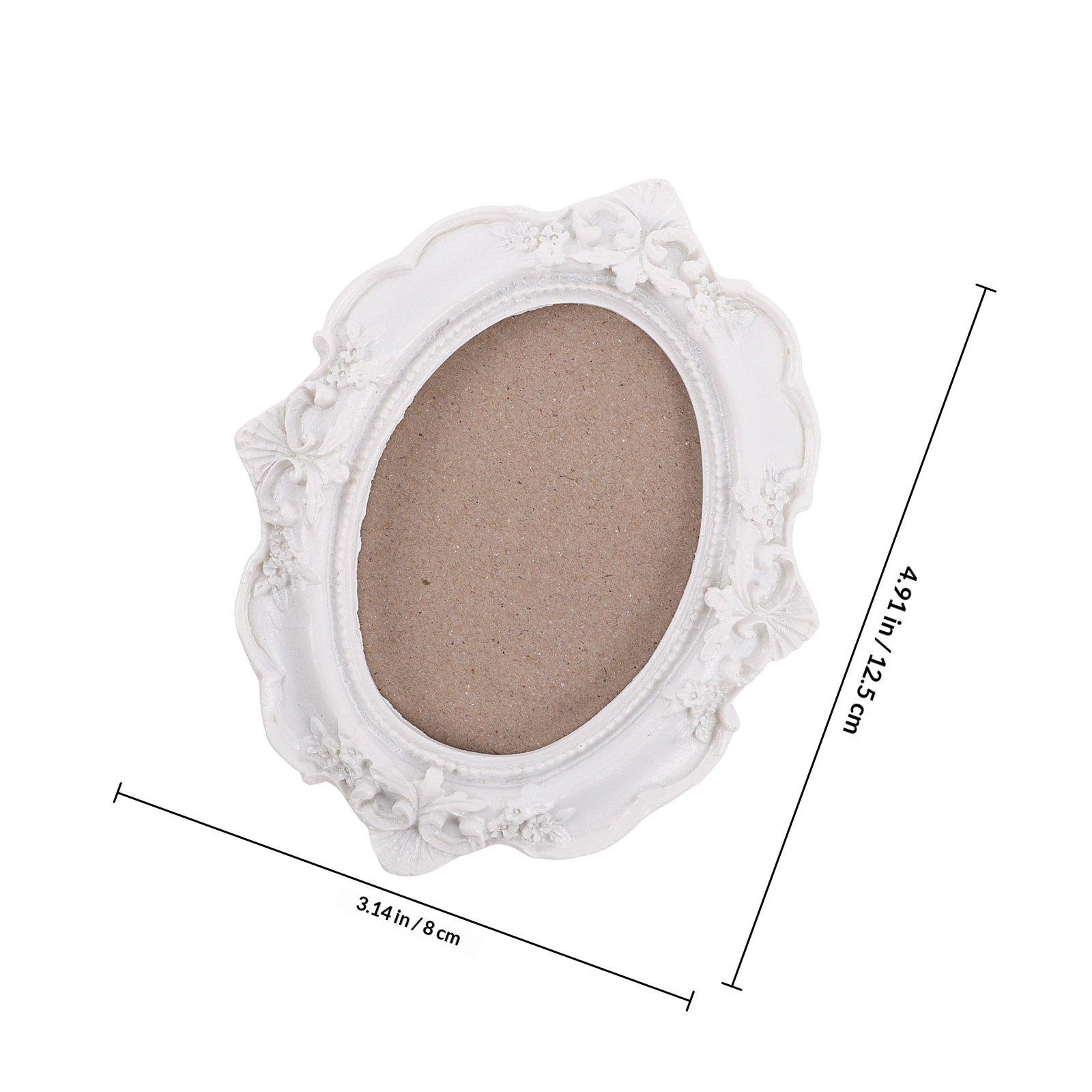 

Oval Vintage Frame White Ornate Retro Picture Frame Decoration Hanging Photo Display Wall Art Elegant Photo Display белый