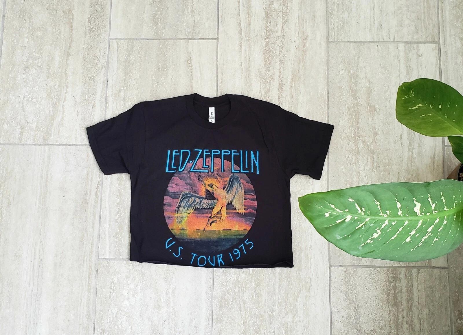 Led Zeppelin US Tour 1975 cropped top shirt 2XL