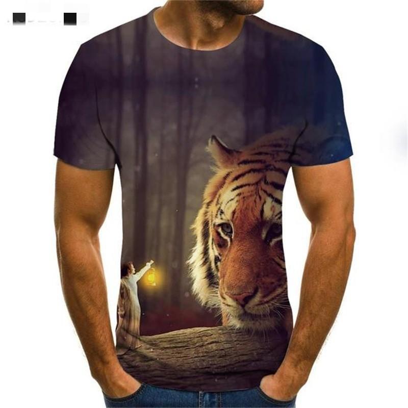 

Летняя футболка с круглым вырезом и коротким рукавом с животным принтом Fashion Street 6XL