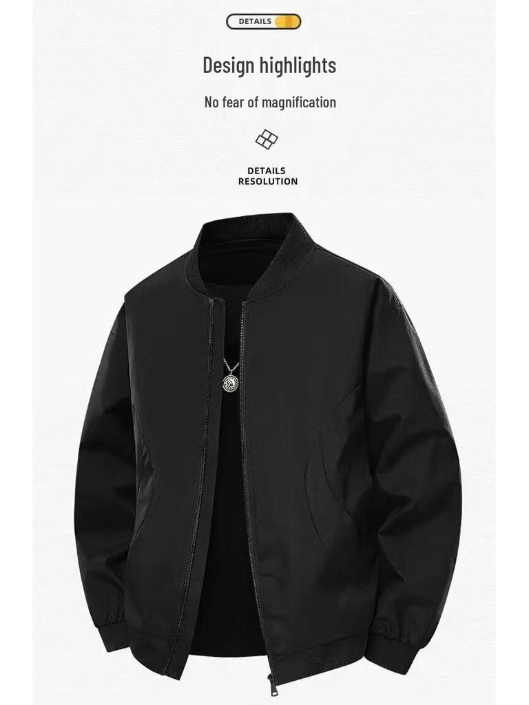 Men's American Style Cleanfit Quilted Harrington Bomber Jacket - Stand Collar, Autumn/Winter.