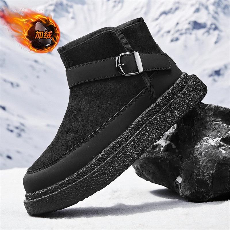 Winter velvet snow boots thickened high-top warm and cold-proof cotton boots thick-soled cotton shoes