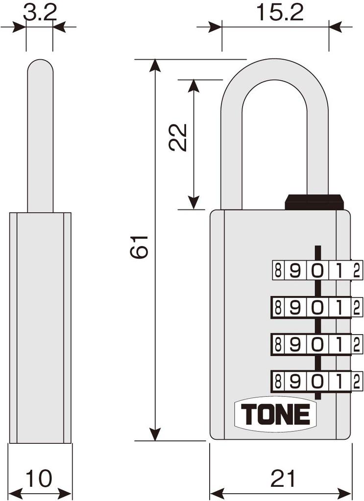 Tone DLK04 Combination Lock (TONE) 4-digit