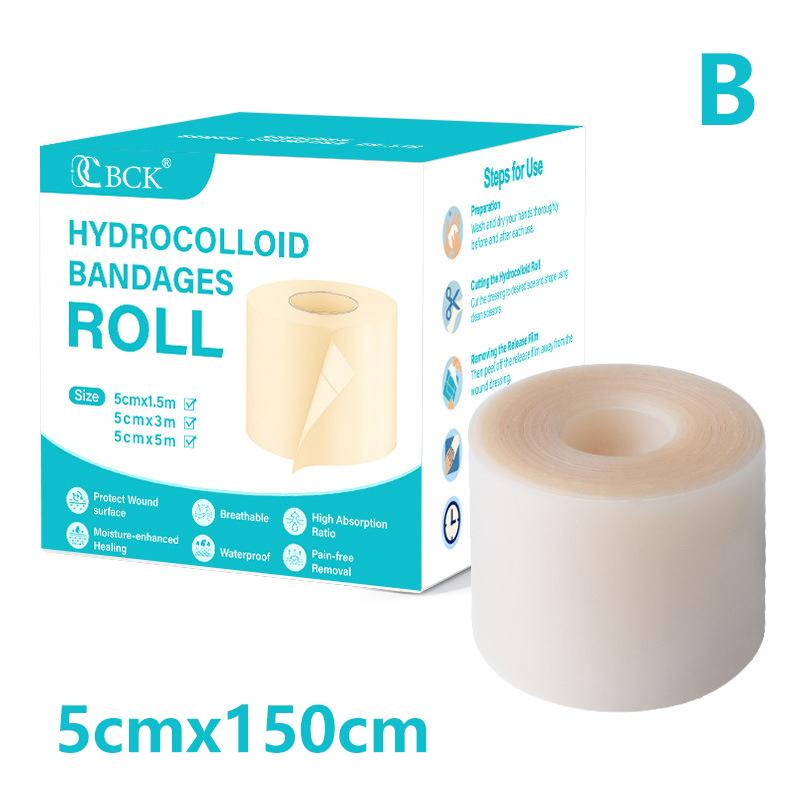 

1 рулон гидроколлоидных пластырей для эффективного ухода за ранами, экстратонкая, мягкая, водонепроницаемая самоклеящаяся лента для покрытия шрамов 5cmx150cm