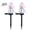 Waterproof Solar Powered Yard Ornaments 2Pcs Snowman Garden Lights, Christmas Pathway Decorative Figures for LED Lamps with Stakes Lawn Patio