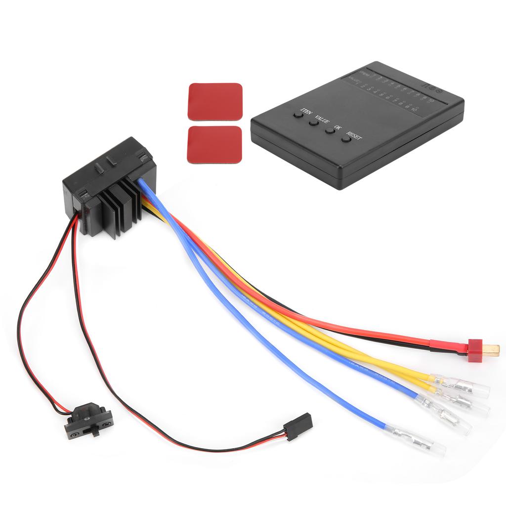 RC 80A Brushed Waterproof ESC Speed Controller with Program Card Set for 1 8 1 10 RC Cars