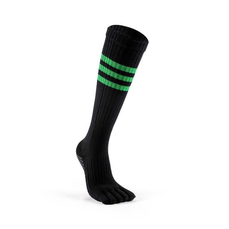 MEIKAN Women s Non-Slip Five-Finger Yoga & Pilates Socks High-Top Striped Grippy Floor Socks Size 35-38 чёрный