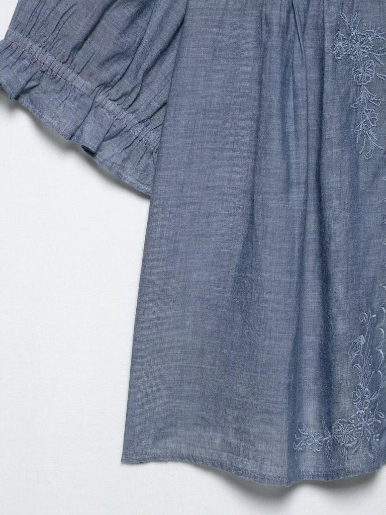 Spring 2025 Floral Embroidered Shirt - Women's European & American Style Fashion