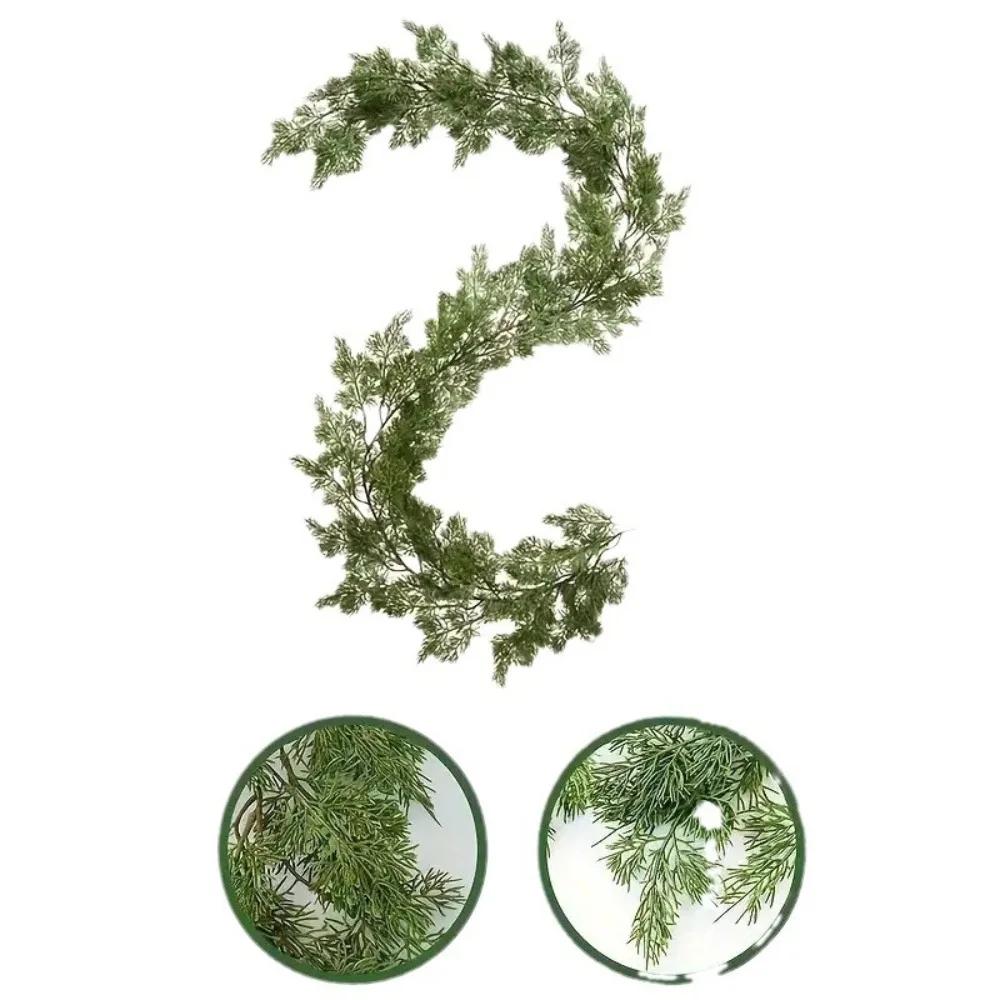 180cm/190cm Artificial Pine Wreath Fireplace Decoration Green Cypress Pine Garlands Wall Hanging Staircase Ornament