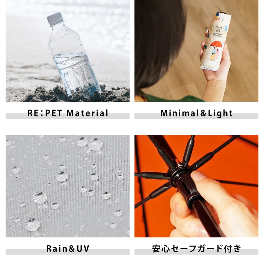 Because Folding Umbrella 50cm Sun and Rain Umbrella UV Cut Ribbed Compact White Little/Pattern D-065603