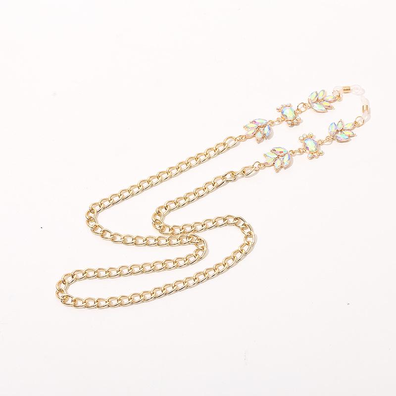 

Стильная цветная цепочка-ожерелье для очков с бриллиантами - Шнурок против падения для солнцезащитных и обычных очков золотой