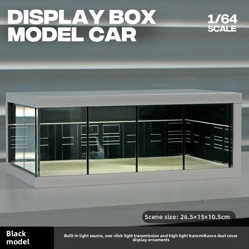 

High Transparency Acrylic Parking Lot Model Display Stand for 1/64 Scale Car Model Showroom Garage Scene Lighting Display Box чорний