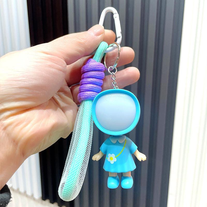 Cute Cartoon Keychain Soft Rubber Led Light Figure For Couples And Friends