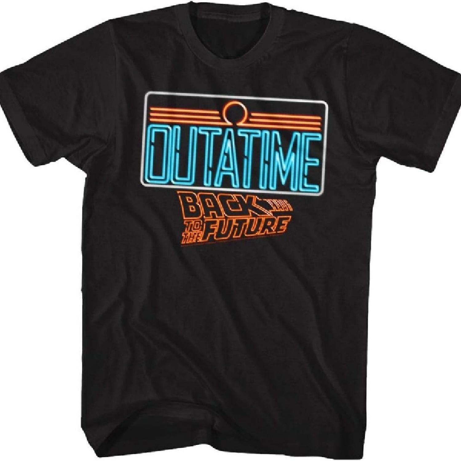 

A And E Designs Back to The Future Neon Outatime Black T-Shirt XXXXXL
