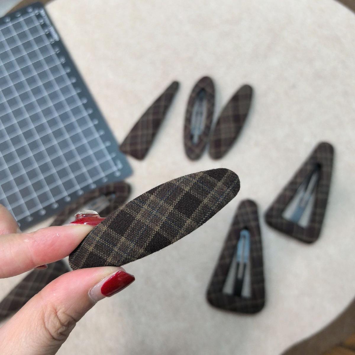 Korean Plaid Snap BB Clip for Bangs & Flyaways