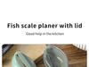 1 Fish Scale Grater With Cover Manual Green Fish Scale Removal Scraper With Storage Container Kitchen Gadget
