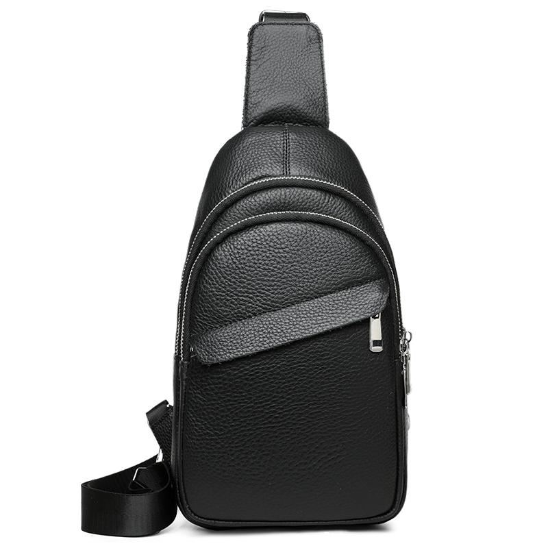 High Quality Fashion Brand Cowhide Unisex Pocket Pocket Chest Bags Luxury Retro Genuine Leather Shoulder Crossbody Bag Wallet