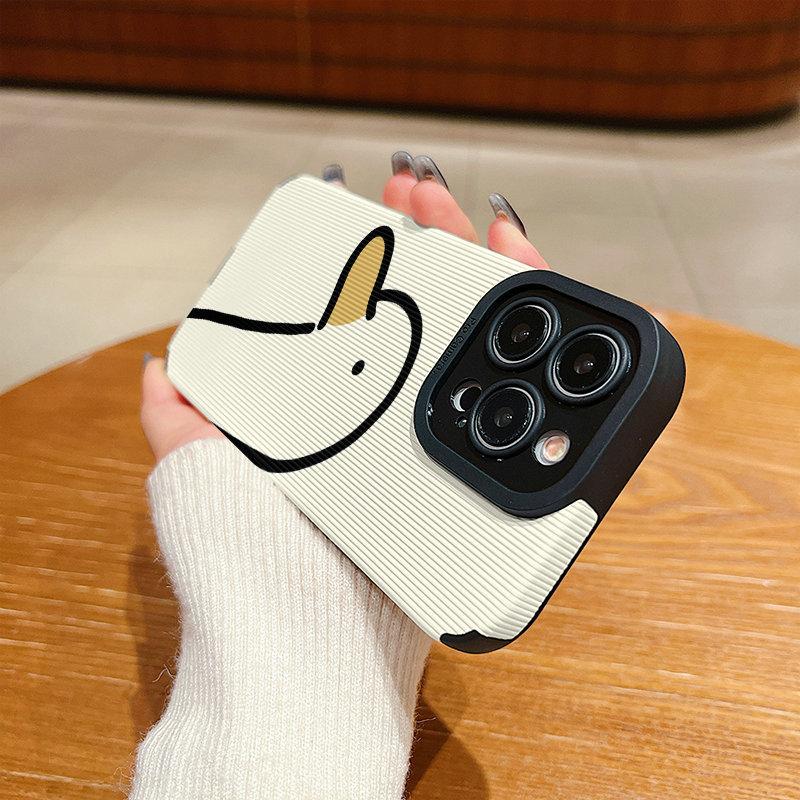 Vertical Leather Shell Silly Goose Printed Patterned Shockproof Soft Silicone Case with Camera Lens Full Protection for IPhone Samsung