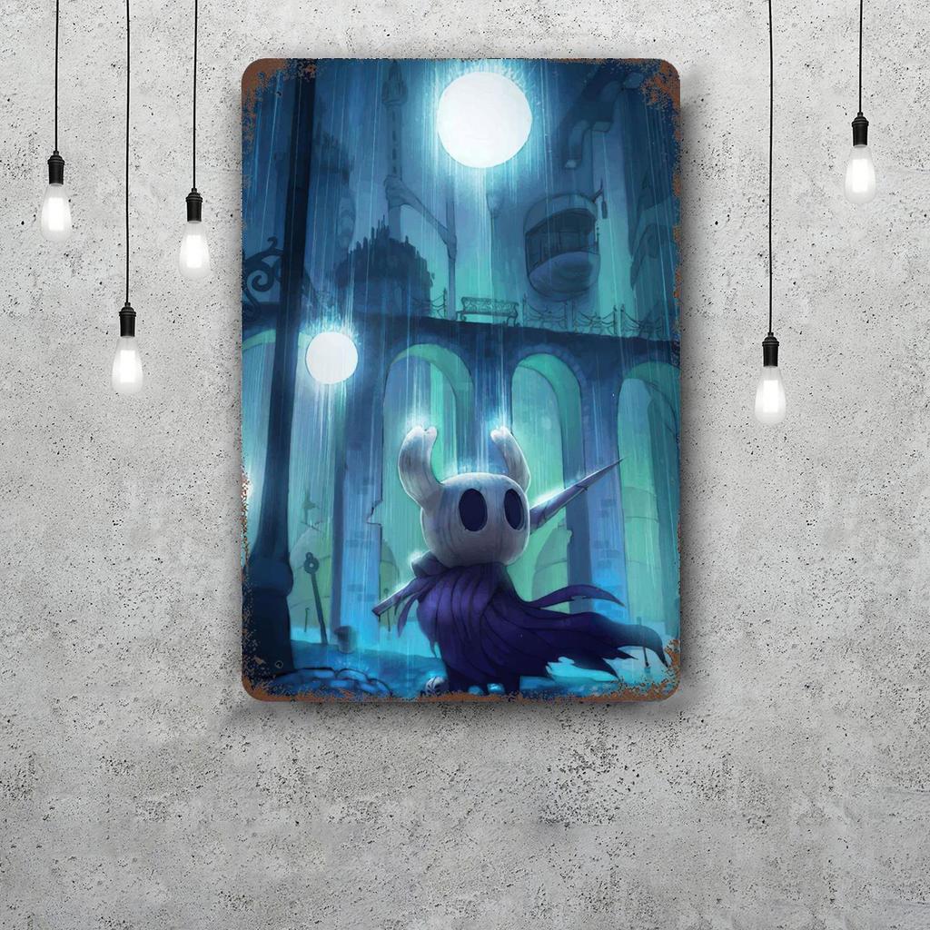 Hollow Knight Decor Poster Vintage Tin Sign Metal Sign Decorative Plaque for Pub Bar Man Cave Club Wall Decoration