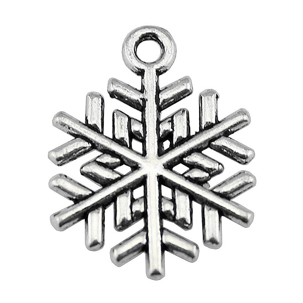 

20шт подвески в виде снежинок античное серебро цвет цинковый сплав 19х15мм