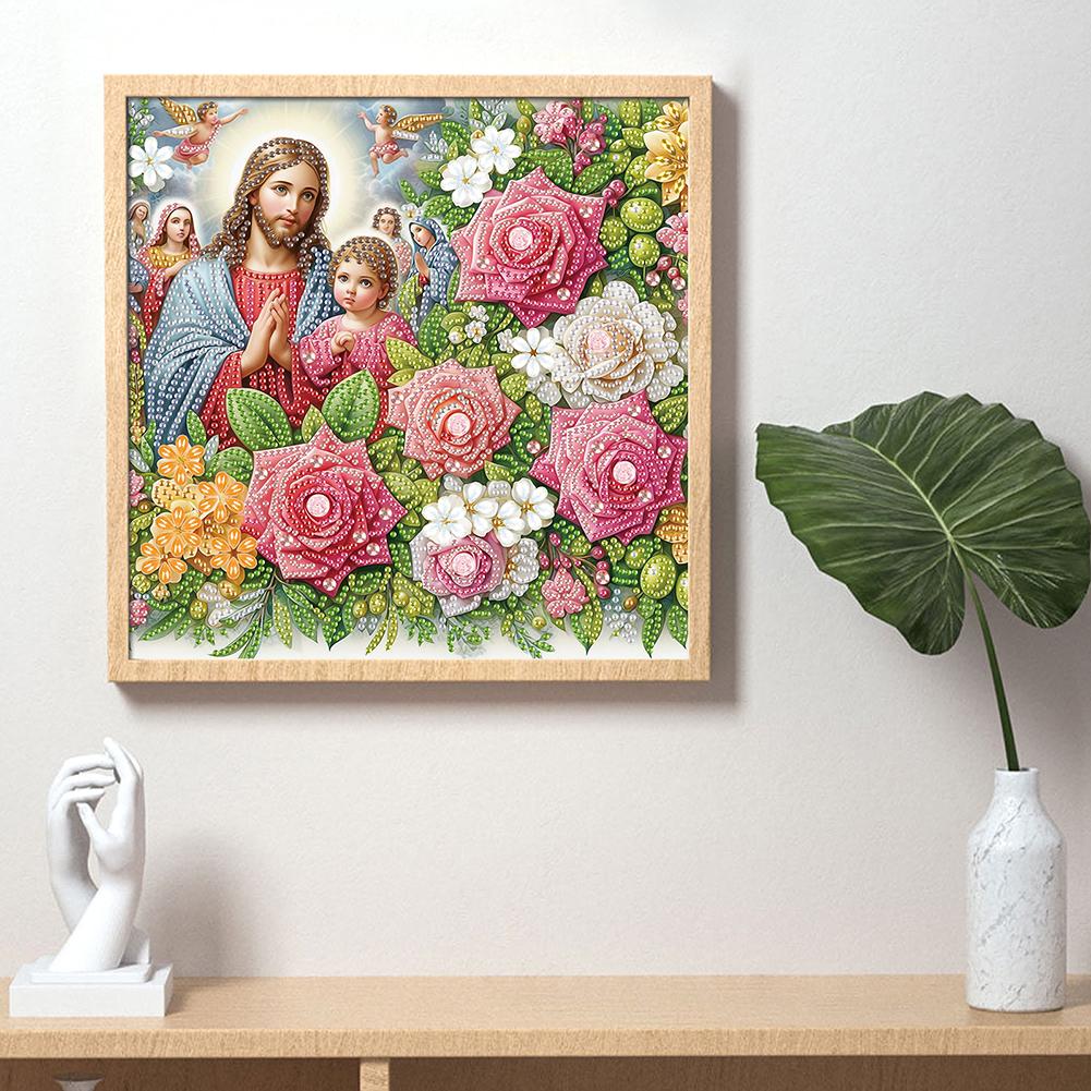 5D DIY Partial Special Shaped Drill Diamond Painting Kit Mary & Jesus Decoration