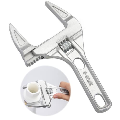 Wide Adjustable Wrench, Vertical Type, Faucet Wrench, Large Opening, Top Wide Adjustable Wrench, Adjustable Range (6-68mm), Slim and Lightweight, for