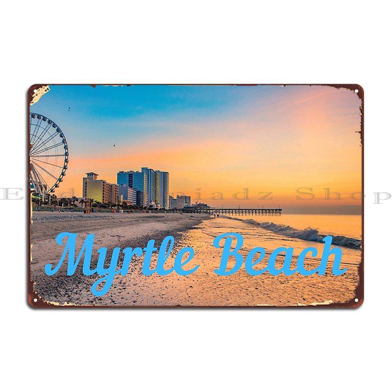Myrtle Beach Ocean View Metal Sign Character Club Pub Cinema Bar Tin Sign Poster 20X30CM