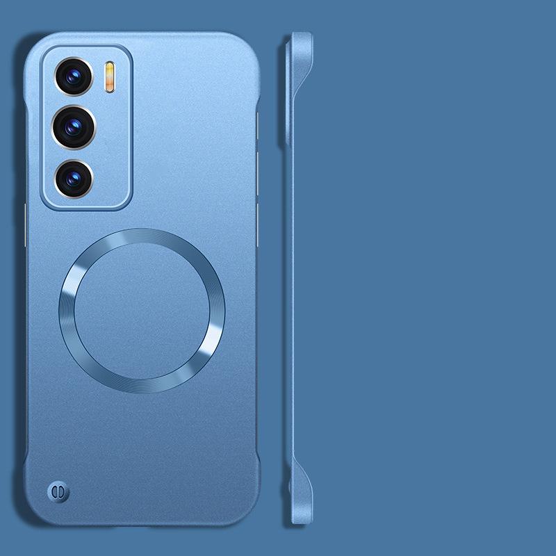 Custodia Magnetica Opaca Senza Bordo per Telefono Per Oppo Find X7 Ultra Per Magsafe Magsafing Cover Per OPPO Reno 12 Pro Protezione Rigida PC Cover Posteriore