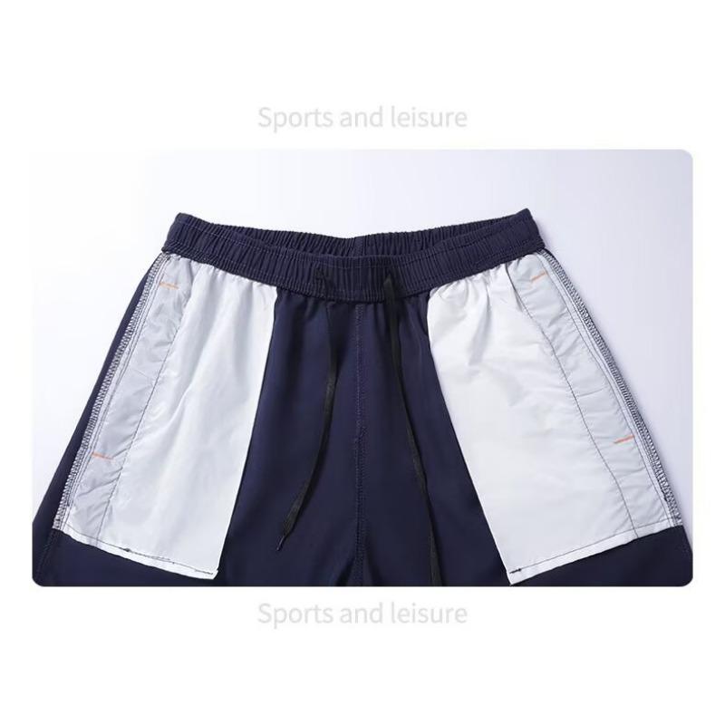 Spring Men's Casual Sports 5 Point Shorts With Zip Pockets Running Shorts