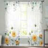 Pastoral Butterfly Flower Daisy Dandelion Sheer Curtains Bedroom Living Room Voile Window Curtains Tulle Curtains for Kids Room