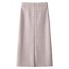 Beige Wool Midi Skirt for Women - 2024 High-Waisted Slimming Bodycon Skirt (Autumn/Winter)