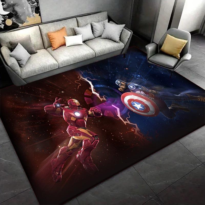 

1pc Disney Iron Man Pattern Area Rug Soft Flannel Floor Mat for Living Room, Bedroom, Kitchen, Sofa Coffee Table Floor Mat, Machine Washable 60cm by 90cm