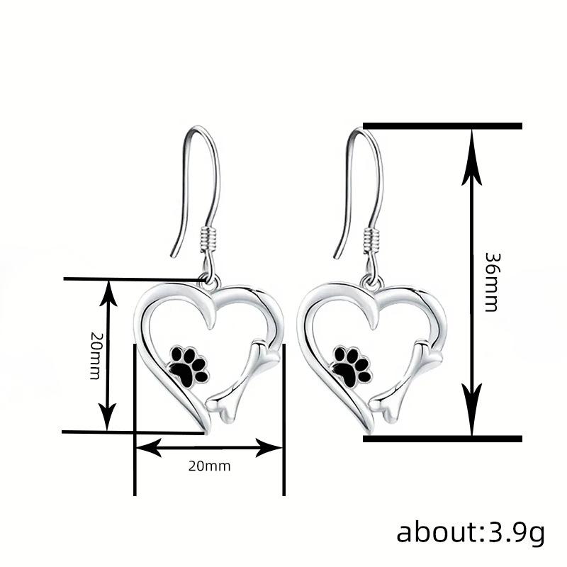 ins wind cute earrings female, cat cat paw love design jewelry, sweet princess Internet celebrity wind earrings