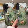 Color gradient butterfly glass phone case suitable for Samsung Galaxy S26 S25 S24 S23 S22 S20FE/Ultra/Plus shockproof back cover