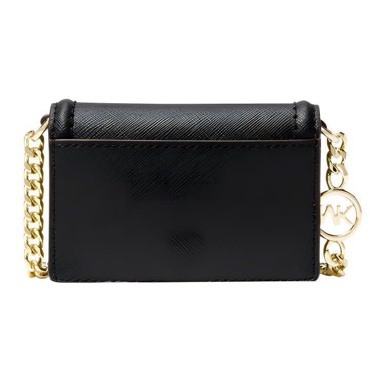 Michael Kors MK Jet Set 11 Logo Chain Saffiano Leather Shoulder Crossbody Bag Small Women Bags Black 32S3GJ6C0L-BLACK