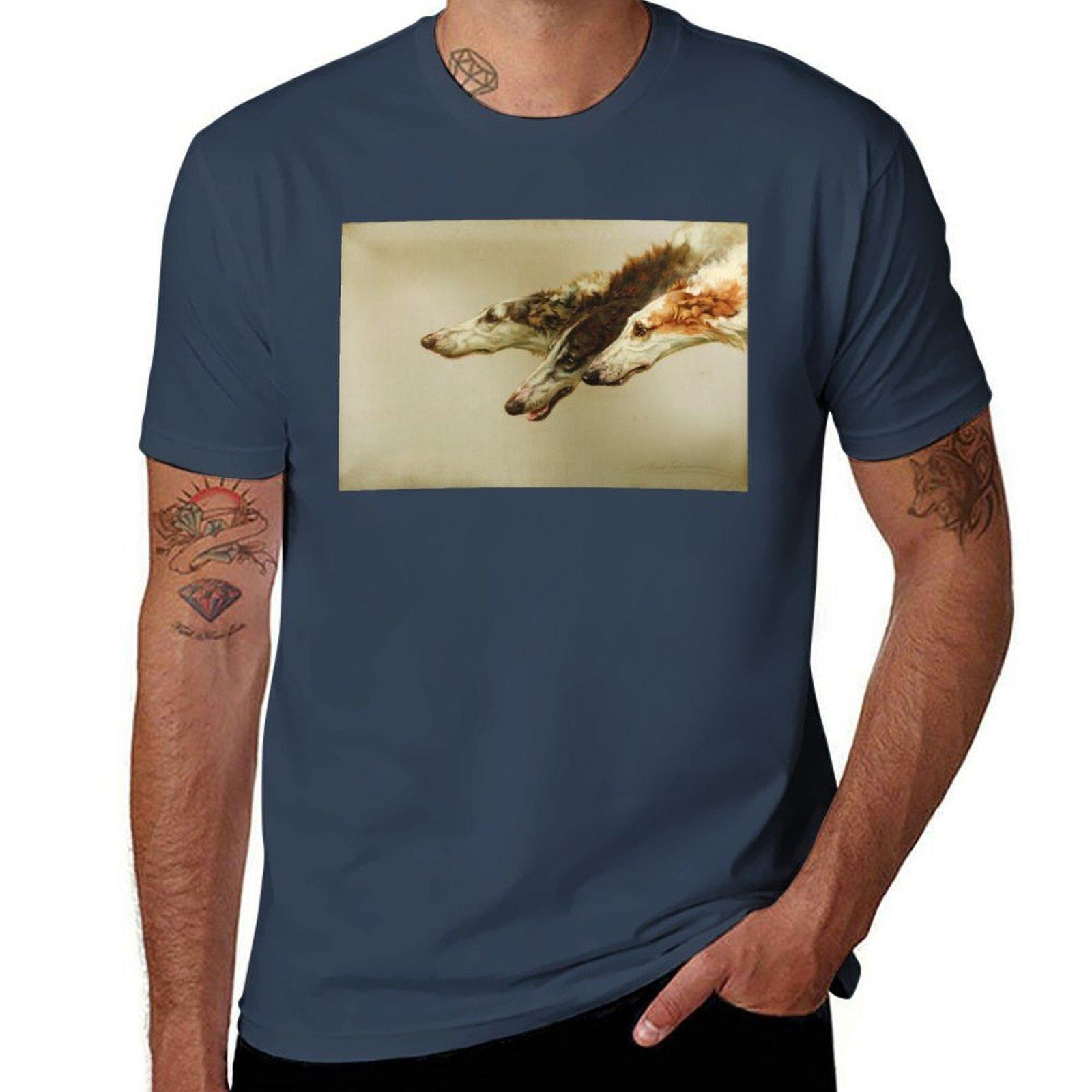 Barzoi Heads TShirt Holiday Party Tee Shirt S