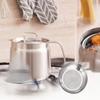 304 Stainless Steel Deep Fryer Pot 68oz with Basket amp; Strainer 2L Oil Filter Container for Bacon Grease Storage Dishwasher Safe Small Fryer Pot